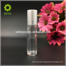 5ml 8ml 10ml essential oil clear glass roll on bottle with stainless steel ball
